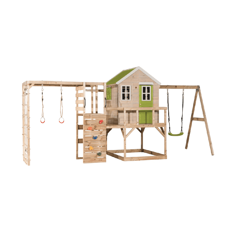 Wendi Toys My Lodge Altalena con Piattaforma, Altalena Singola e Allegato Palestra Lime