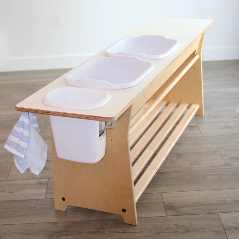Sprout Kids Dish Washing Sensory Station 2 Tubs and Compost/65 Inches Height 18 Inches