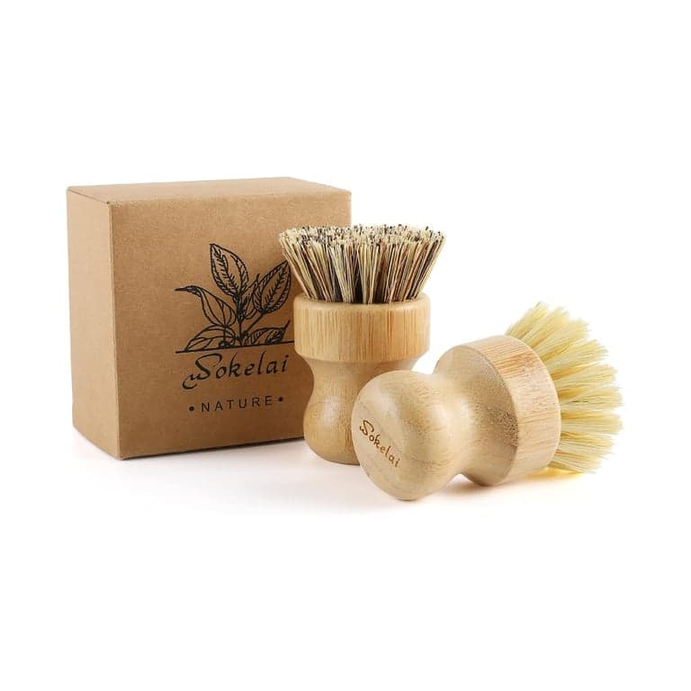 wokelai Bamboo Dish Scrub Brushes Set