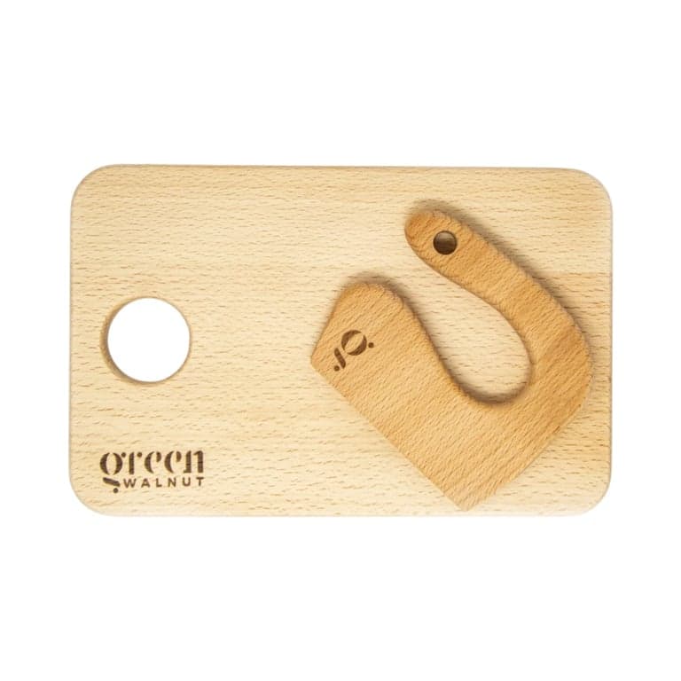 Green Walnut Wooden Knife and Cutting Board