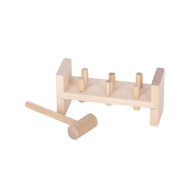 Lapps Toys Kids Cobbler Bench With Pegs and Hammer Unfinished
