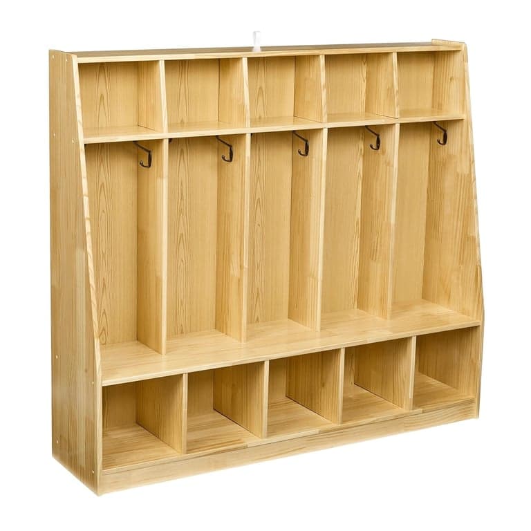 Amazon Basics 5-Section Coat Locker With Bench