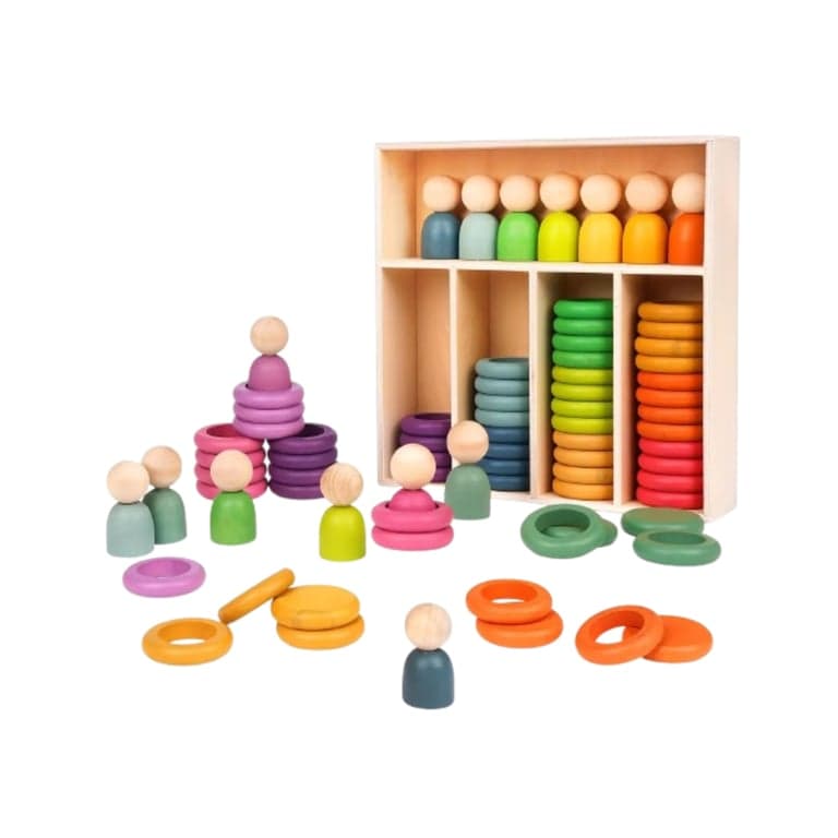 Seaside-Montessori Wooden Color Stacking Toy