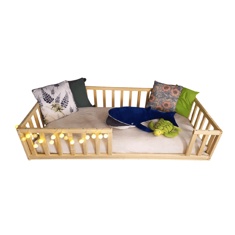 Eco Kids Universe Full Floor Bed With Rails Wax Only No Slats