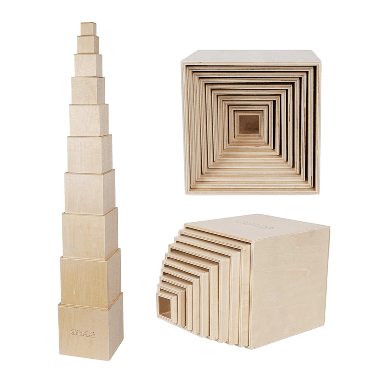 Toys of Wood Oxford Wooden Stacking Squares Plain Wood
