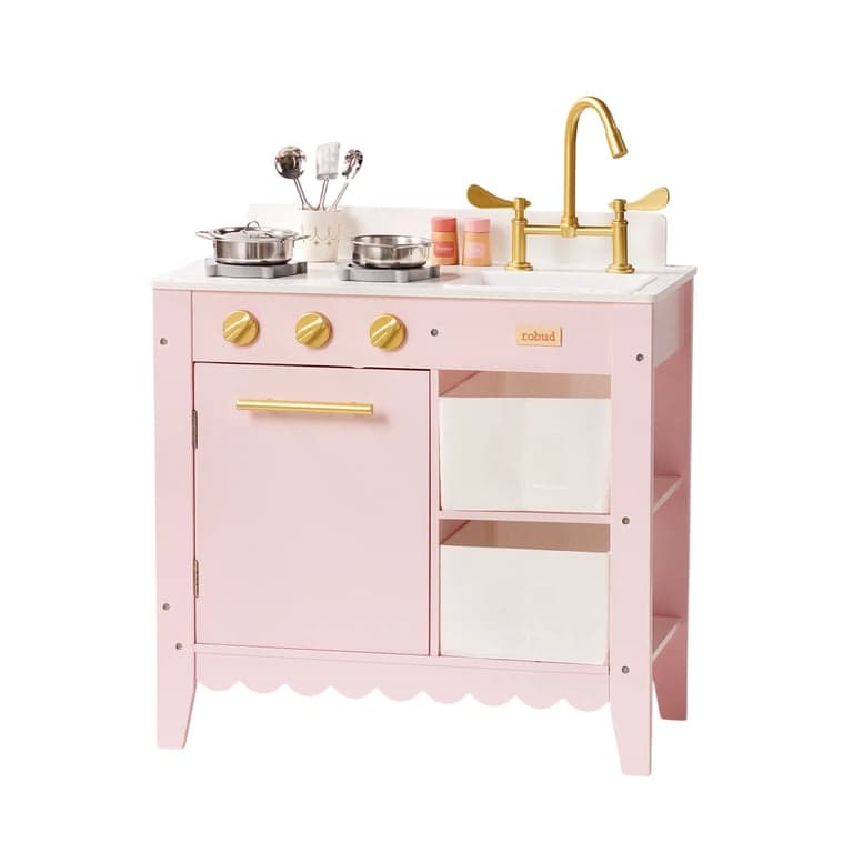 ROBUD Cucina Giocattolo con Lavello Rosa