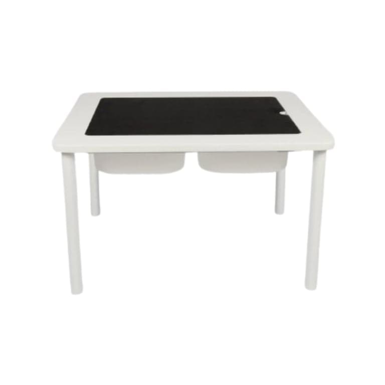 Woodentoysandclocks Activity Table With Chalkboard Top White No Bins