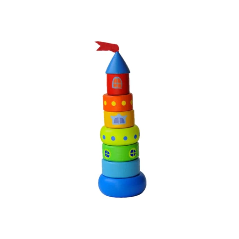 PoppyBabyCo Wooden Stacking Toy Small Castle