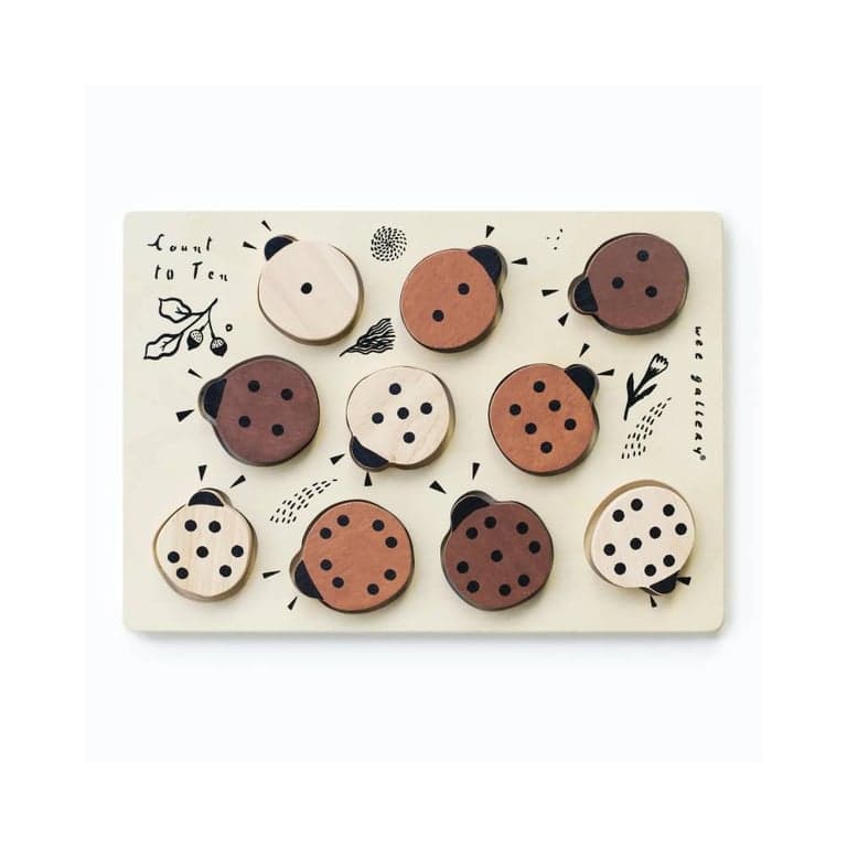 Wee Gallery Wooden Tray Puzzle Ladybugs