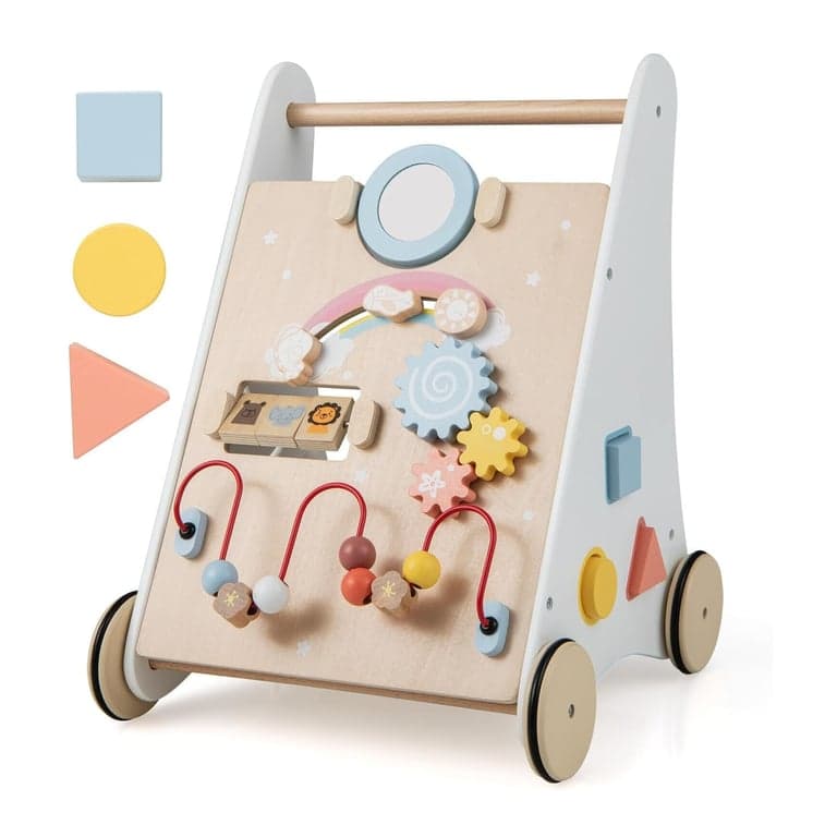 BABY JOY Wooden Baby Push Walker Animal