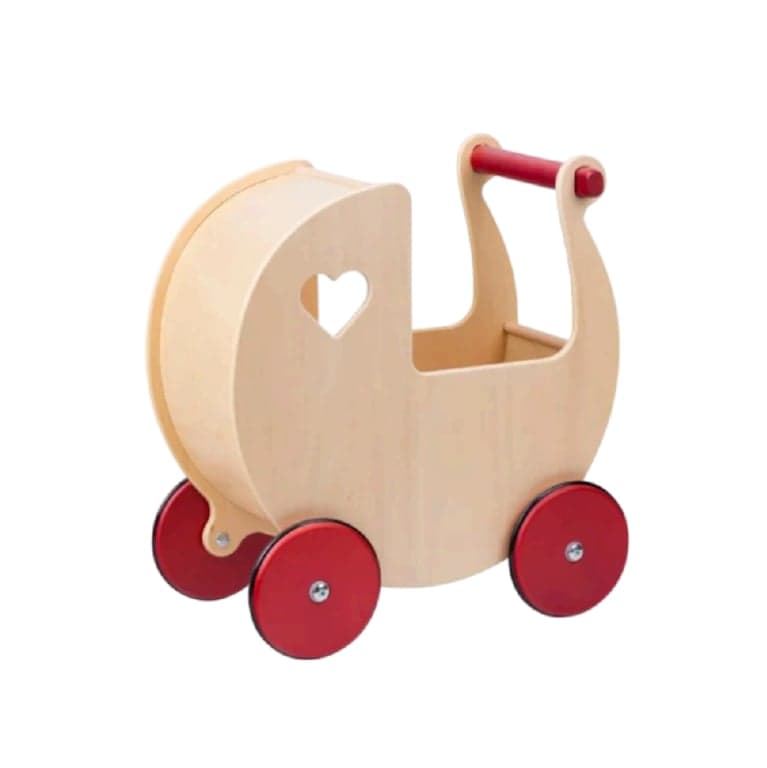 Moover Walker Traditional Doll Pram Natural Red (For Experienced Walkers 18+ Months)