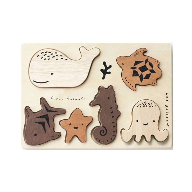 Wee Gallery Wooden Tray Puzzle Ocean Animals
