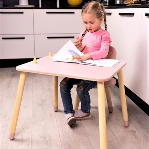 Family SCL Set Tavolo e Sedia Coniglietto Rosa