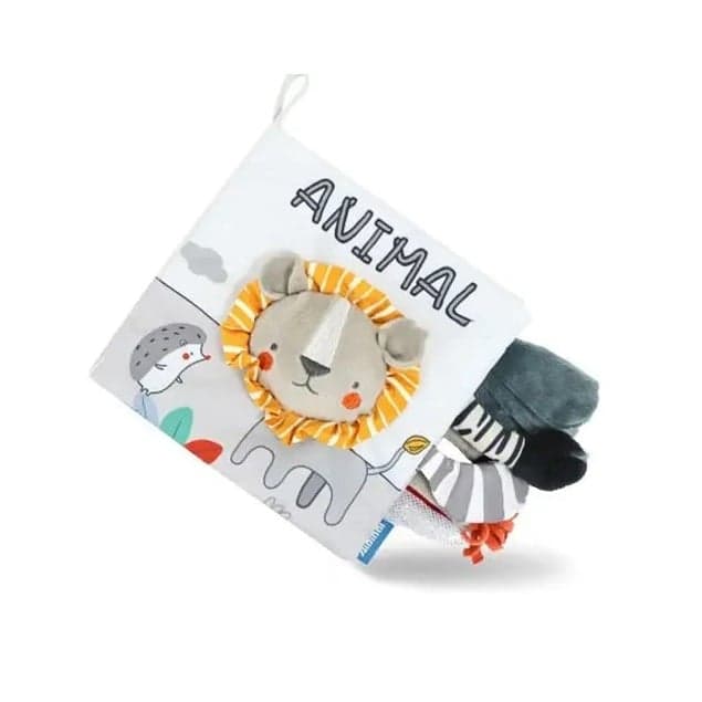 Baby Stork Soft Crinkle Book With Plush Toy Tails Lion