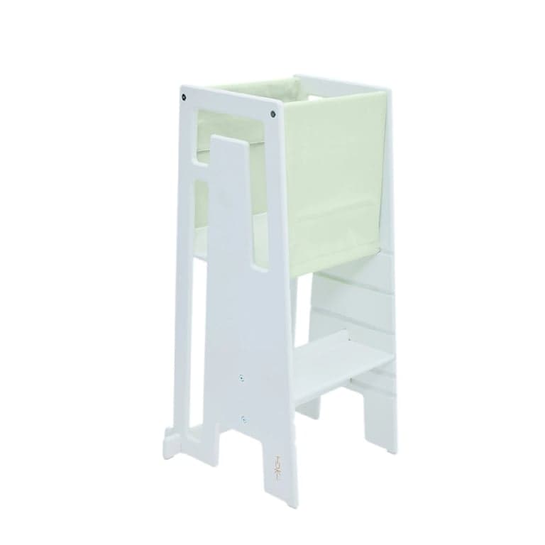 Tuki® Set Iniziale Torre di Apprendimento Bianca con Tessuto Color Salvia