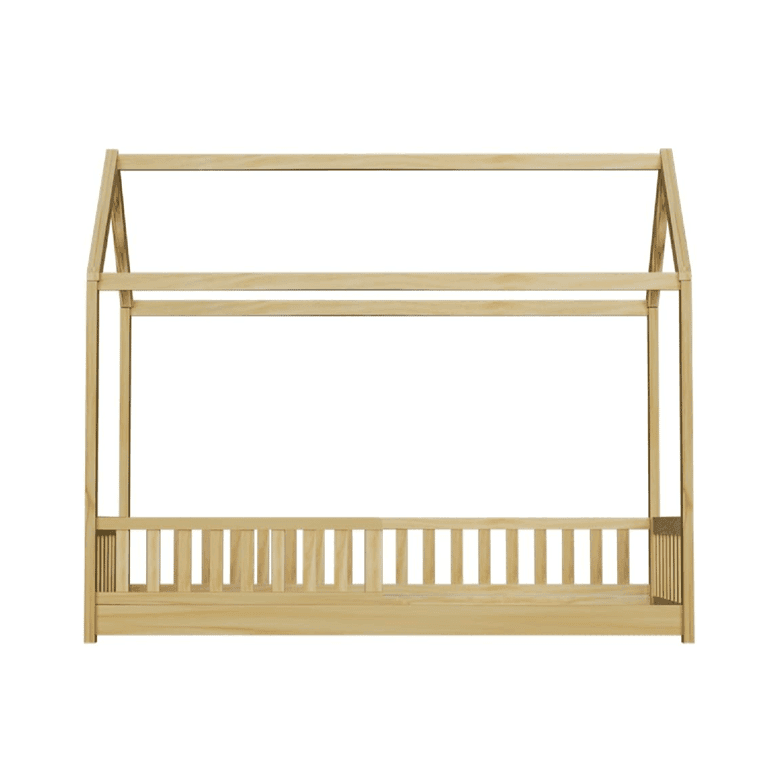 Artiss Twin House Shaped Floor Bed With Rails Oak