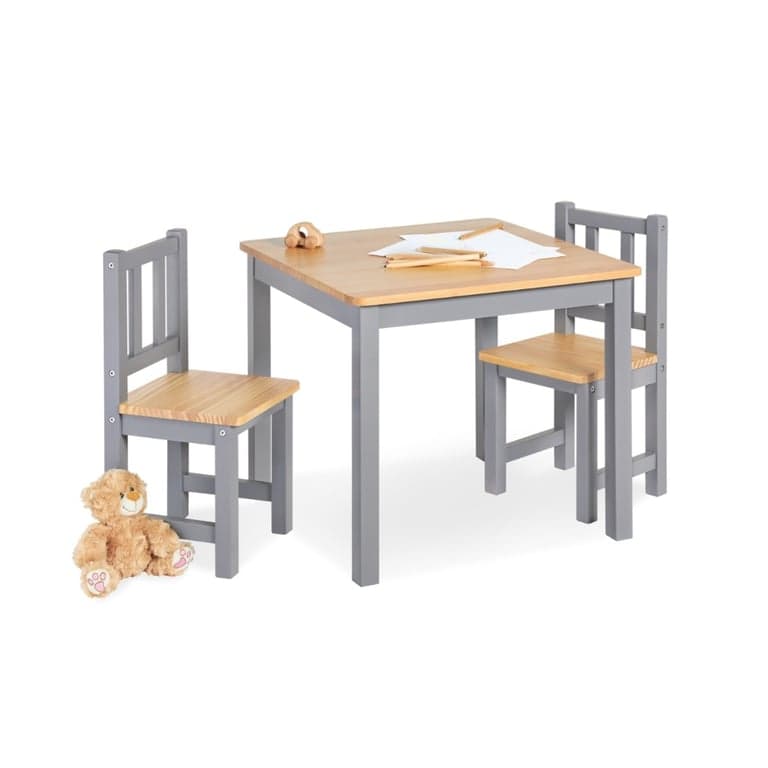 Pinolino Set Tavolo e 2 Sedie Fenna Grigio Naturale