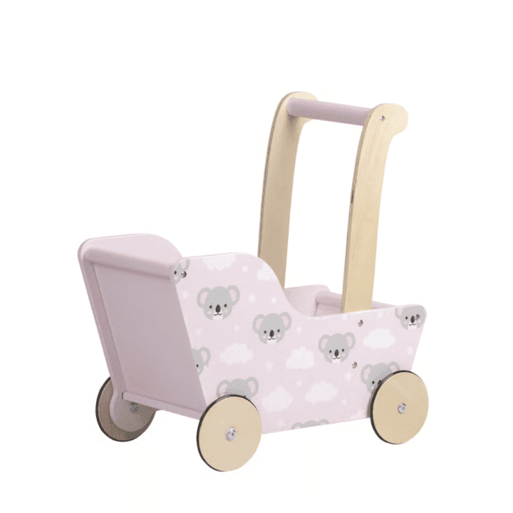 Moover Walker Modern Doll Pram Pink Koala Bear (For Experienced Walkers 18+ Months)