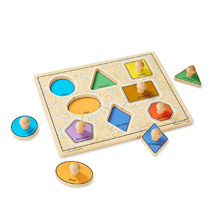 Melissa & Doug Shape Puzzle With Pegs Deluxe Jumbo