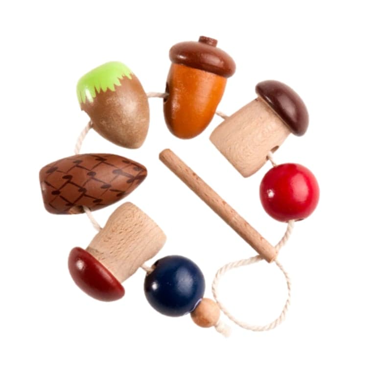 PoppyBabyCo Wooden Lacing Toy Nature Variety