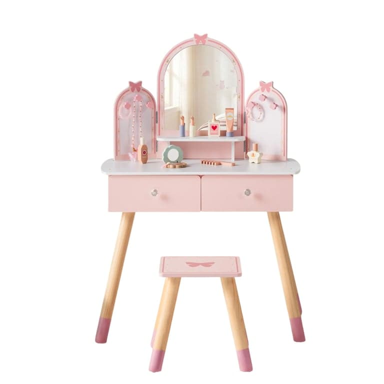 ROBUD Set da Toeletta Rosa con Farfalla