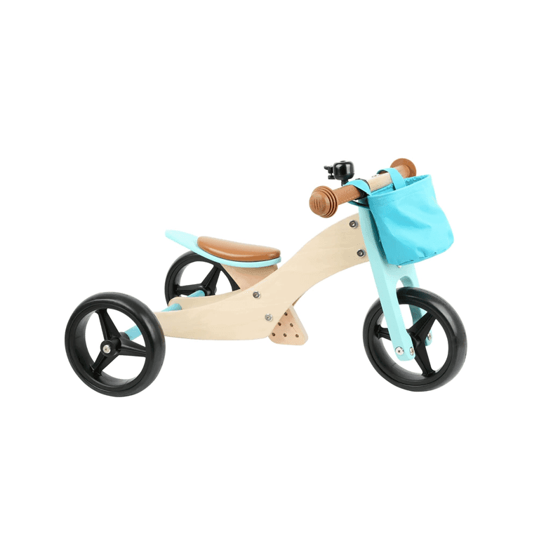 Small Foot 2-in-1 Tricycle Balance Bike With Basket Turqoise