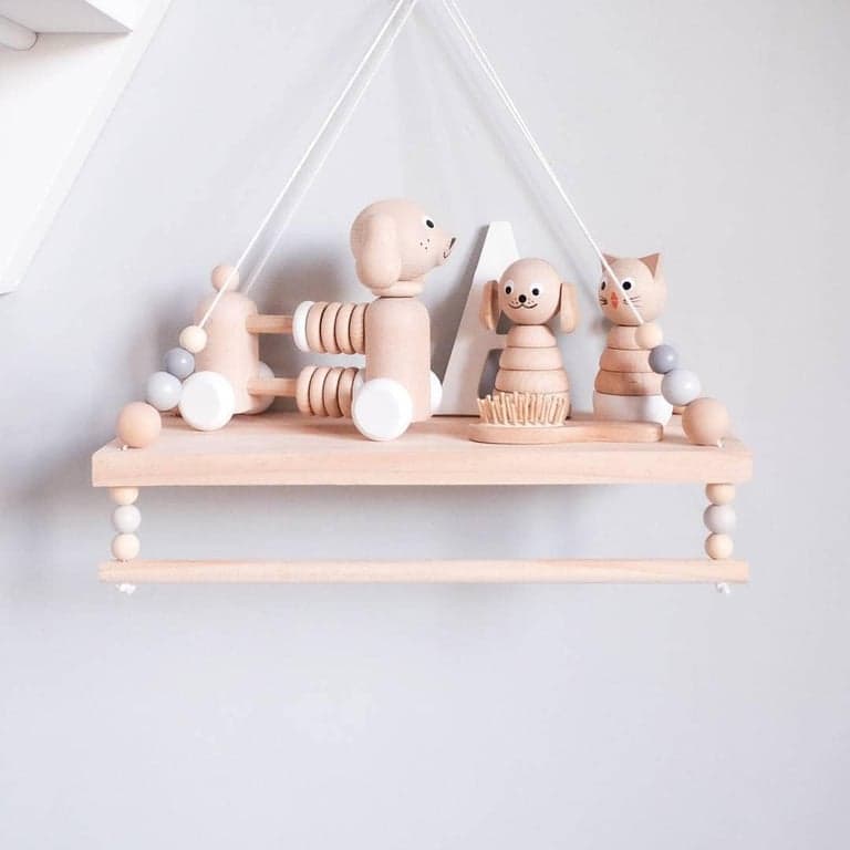 SayasNoy Macrame Wall Hanging Shelf Gray