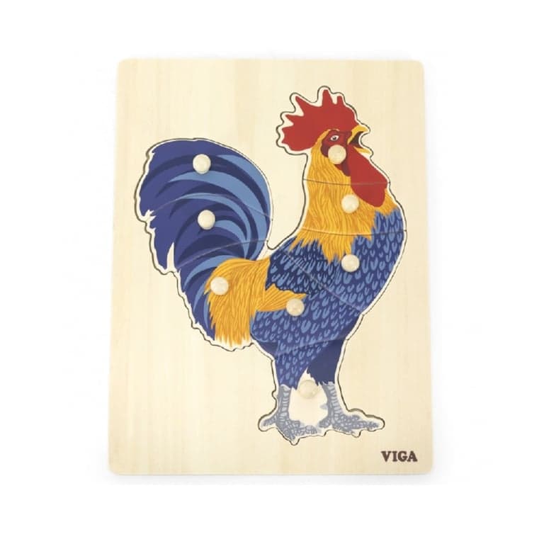 Viga Puzzle Gallo con Pulsante