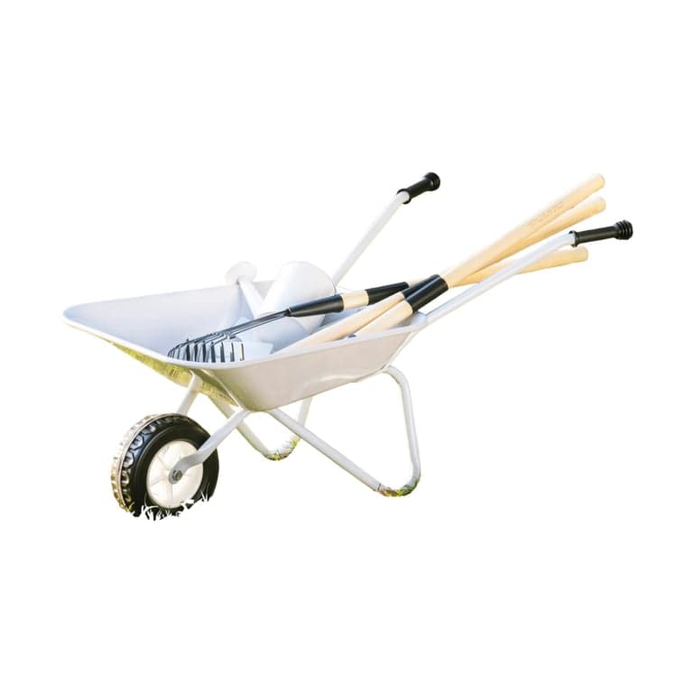 ROBUD Carriola con Set da Giardinaggio Grigio