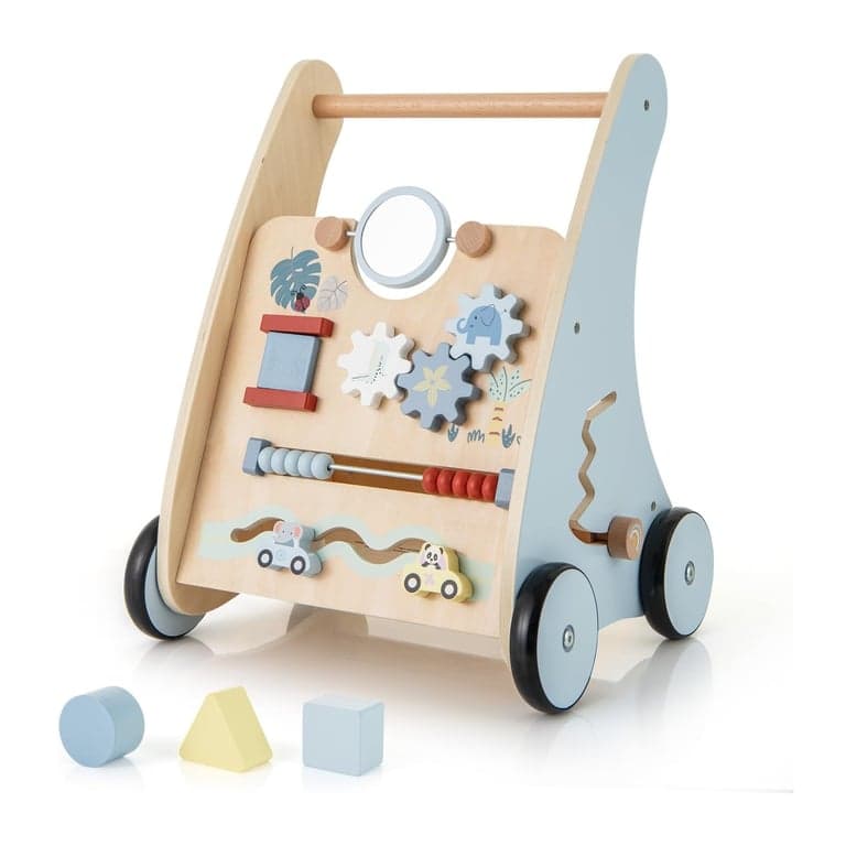 BABY JOY Wooden Baby Push Walker Car