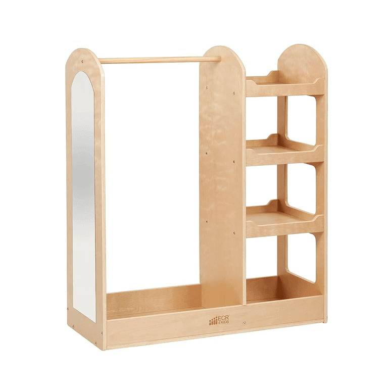 ECR4Kids Dress Up Center With Mirror Natural