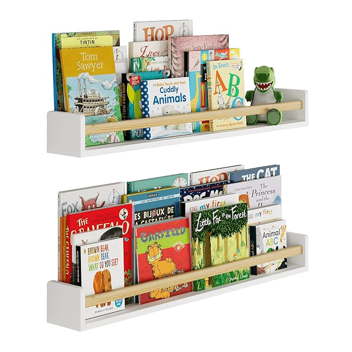 Wallniture Set of 2 36-Inch Madrid Wall Bookshelf