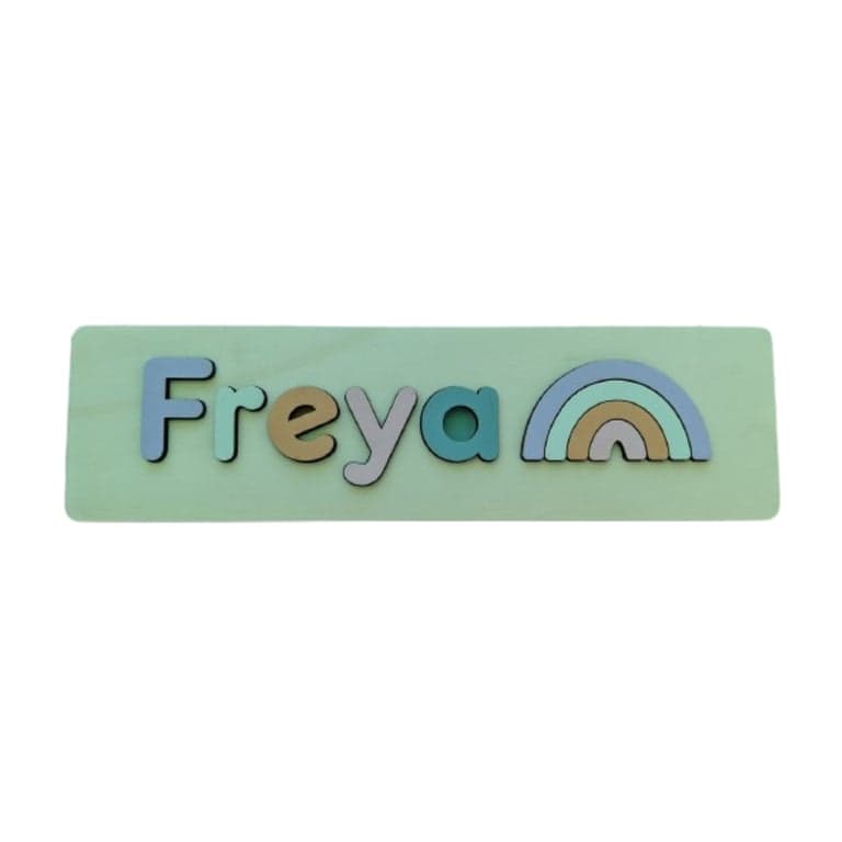 RoR Crafts Personalized Wooden Name Puzzle Pastel Colors With Painted Finish and Mixed Case 