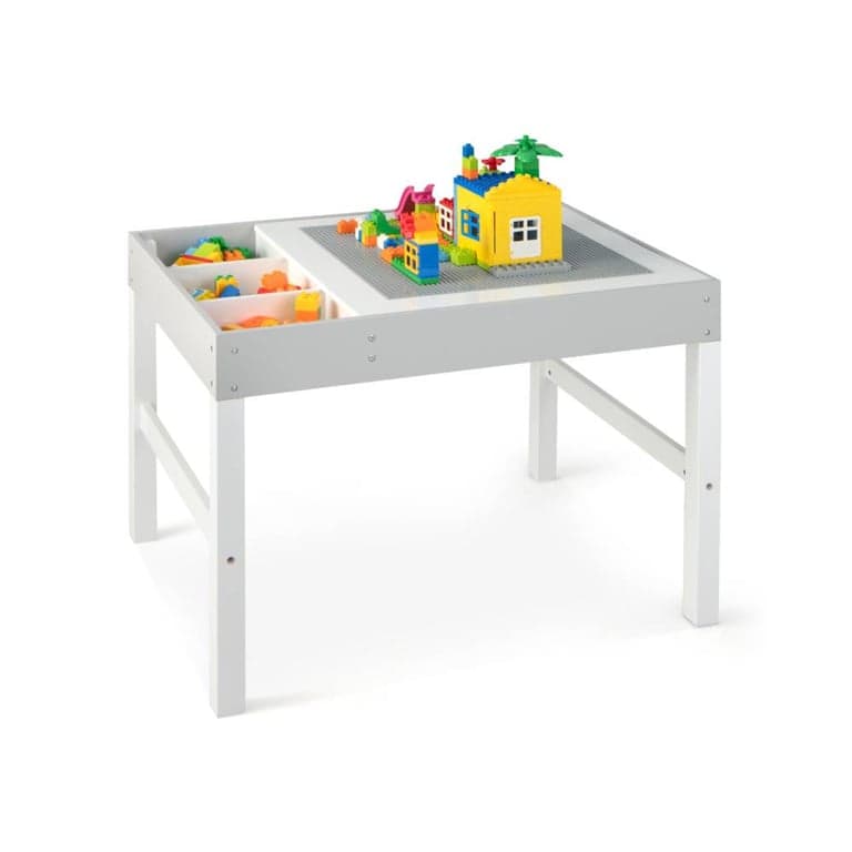 Costway 3-in-1 Wooden Activity Table With Storage and Double-Sided Tabletop