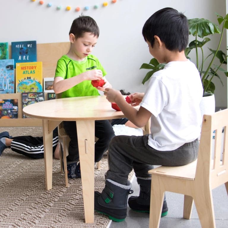 Sprout Kids Round School Tables Woodgrain Laminate 20 x 48 Inches