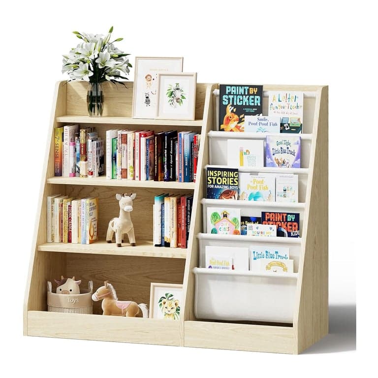 Hedo Ajim Front-facing Sling Bookshelf Burlywood