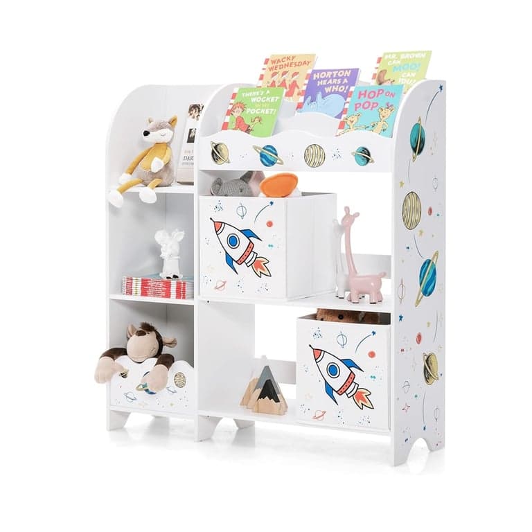 Honey Joy Kids Bookshelf Storage Display Rocket