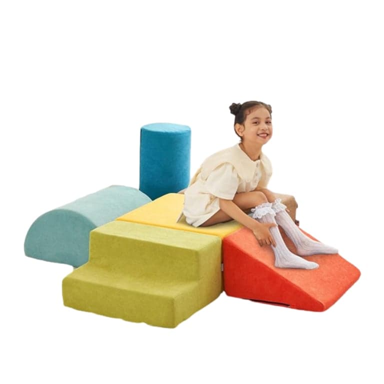 Jela Soft Play Equipment 6-Piece Climbing Blocks Miss Fabric Multi-Color