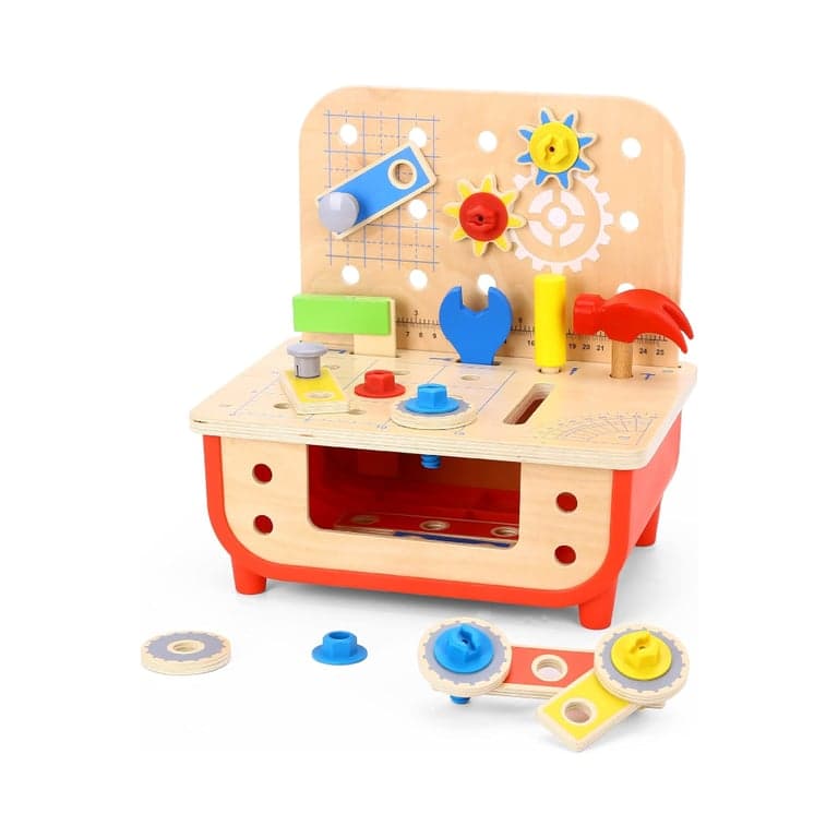 TOOKYLAND Wooden Builder's Tool Bench Play Set