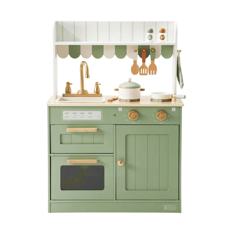 ROBUD Set da Cucina Giocattolo in Legno per Bambini Olivia Verde
