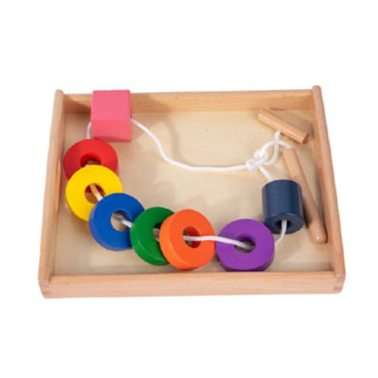 Adena Montessori Lacing With Tray Bead Set