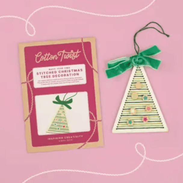 Cotton Twist Set di Decorazioni per Albero di Natale Cucito