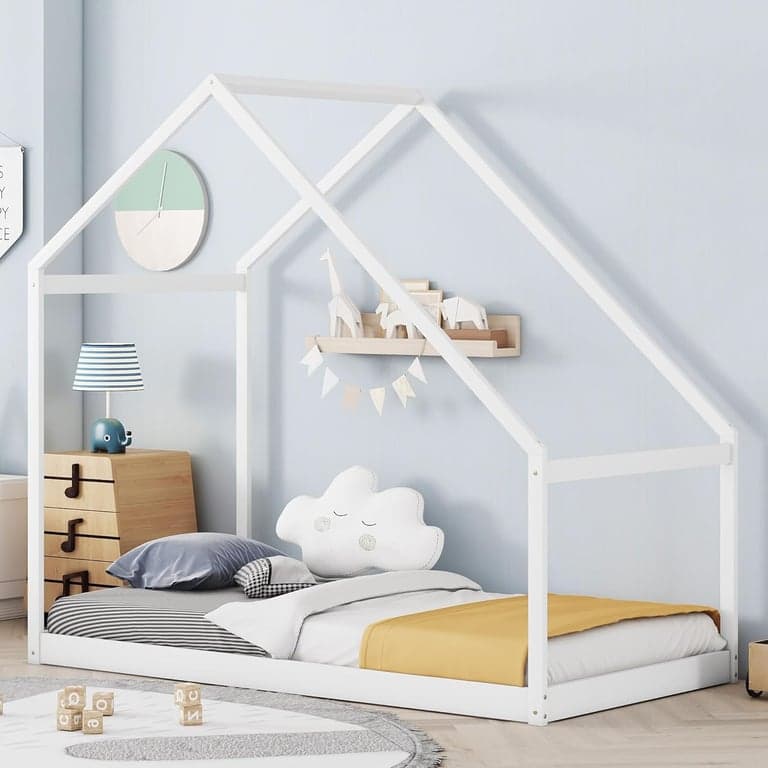 Merax Twin Bed Frames With Roof White