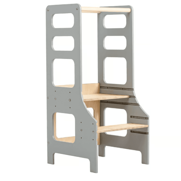 Duck Woodworks Shop Torre per Bambini Regolabile Grigia