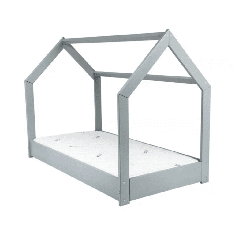 Merly Letto a Pavimento con Materasso Grigio Taglia Bambino 160 x 80 cm