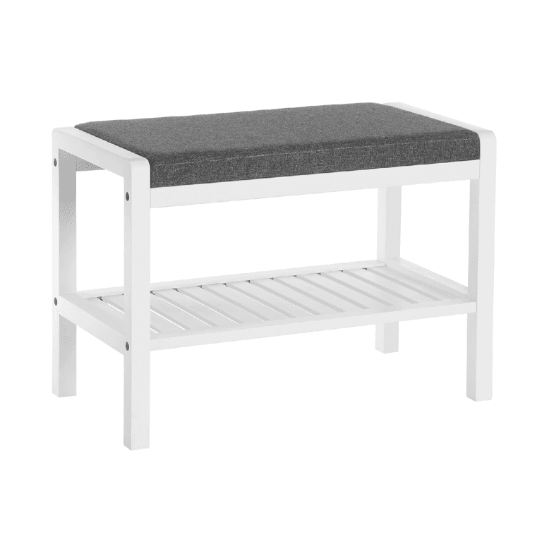 Songmics Shoe Bench Gray and White