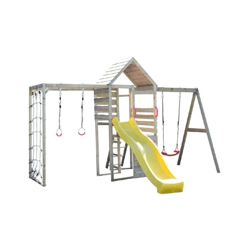 Wendi Toys Torre da arrampicata Set altalena con attacco per palestra e altalena singola Gialla