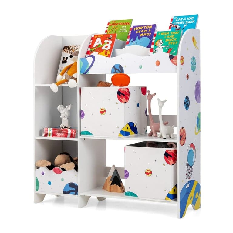 HONEY JOY Storage Cabinet With 2 Storage Boxes Astronaut