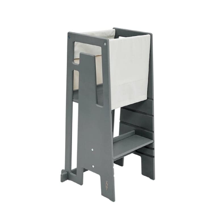 Tuki Set iniziale Torre di apprendimento grigio verniciato con telo per la sabbia