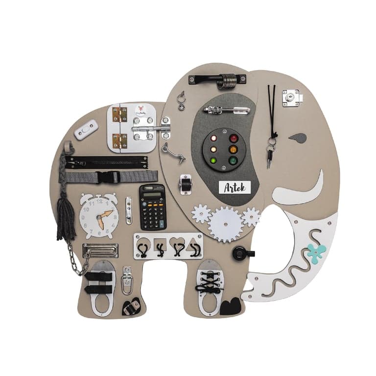Foxy Family Busy Board Kostek l'Elefante Con Nome Senza Supporto